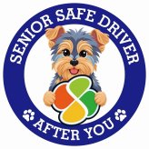 カーサイン 高齢者マーク SENIOR SAFE DRIVER ヨークシャーテリア ステッカー シール 直径13cm 肉球 日本製 車