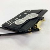 サンリオ キティ パスケース 黒 ブラック シルバー ラメ リボン ダイカット 定期入れ レディース キッズ キャラクター グッズ HK82-10C サンリオ正規ライセンス品