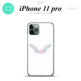 iPhone11Pro iPhone11 Pro スマホケース ハードケース 白翼 ハート 白 ピンク メンズ レディース nk-i11p-475