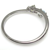 プラチナ シンプルリング ブルートパーズリング 上品 指輪