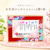 結婚祝い 結婚記念日プレゼント ウエディング 縁起物ポエム 名前 詩 お名前ポエム 桜ガラスフレーム【B5 A4サイズ】 結婚記念日 銀婚式 お店 店舗 会社 名前ギフト詩  うさぎ 七福神 ふくろう 招き猫 富士山 鶴と亀 宝船 鯛 龍 鳳凰 縁起物 名入れ 世界にたったひとつ  【下のお名前～フルネームお二人用】
