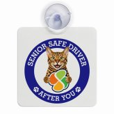カーサイン 高齢者マーク SENIOR SAFE DRIVER ベンガル 車内用 吸盤タイプ 収れん火災防止タイプ 肉球 日本製 車 ステッカー