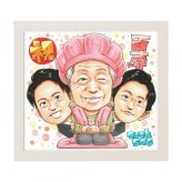 百寿祝い 100歳 プレゼント 父 母 手描き 似顔絵 名入れ 送料無料｜祖父 祖母 両親 誕生日 記念品 オーダーメイド 世界に一つ サプライズ 長寿祝い 紀寿 白寿 手書き ギフト