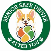 カーサイン 高齢者マーク SENIOR SAFE DRIVER コーギー マグネット 強力 直径13cm 肉球 日本製 車 ステッカー