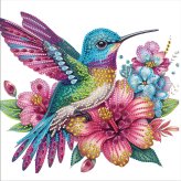 輝くラインストーンアート / ラインストーンアート ダイヤモンドアート ハチドリ 蝶 手作り DIY 脳トレ 集中 趣味 癒し インテリア プレゼント 幸運 恋愛運 美容運 / 無心で楽しむきらめきアート 完成後はお部屋を華やかに彩る一枚
