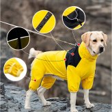 犬 レインコート フルカバー 通販 犬用カッパつなぎ ドッグウェア 背中ファスナー式 お腹泥よけカバー 雨具レインウエア お散歩グッズ 犬服 はっ水 撥水加工 着せやすい犬服 リード穴付 ハイネック仕様 フードなし設計 梅雨対策 ペット用品