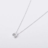 ダイヤモンド ネックレス K18WG 0.1ct フクリン ペンダント 18金 ホワイトゴールド 一粒 ダイヤ シンプル アクセサリー レディース ジュエリー ギフト プレゼント 贈り物
