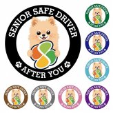 カーサイン 高齢者マーク SENIOR SAFE DRIVER ポメチワ ステッカー シール 直径13cm 肉球 日本製 車