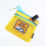 スヌーピー 2ジッパーメッシュポーチ オレンジ  I LIKEシリーズ SNOOPY