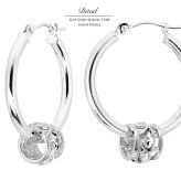 ハワイアンジュエリー フープピアス ピアス ホワイトゴールド ピアス 外径20mm クロッシングピアス プルメリア 透かし バレル 樽 大ぶり ゴールド 揺れる 片耳(1個)購入可 K14ホワイトゴールド 20G ゲージ BY THE SEA バイザシー プレゼント ハロウィン 【品番：GE231W】