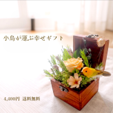 プリザーブドフラワー【バードボックス ルフィ】小鳥がかわいいボックスフラワー｜誕生日 結婚祝い 記念日 お祝い 花ギフト