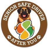 カーサイン 高齢者マーク SENIOR SAFE DRIVER レオンベルガー マグネット 強力 直径13cm 肉球 日本製 車 ステッカー
