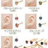 【お試し送料無料】金属アレルギーだけど可愛いセカンドピアスがしたい！ レディース つけっぱなし K18 18金 片耳 天然石 誕生石 2.5mm 軸太 ロングポスト 金属アレルギー パワーストーン 地金 シンプル 一粒 日本製 プレゼント