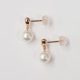 ［pearl305］ホワイトピンク 5.5mm - 6mm ハート ピアス あこや真珠 天草 熊本 日本産