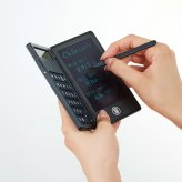 【直送】電卓付き電子メモ 4.4インチ ブラック [26-0604-080] 0057-01 専用タッチペン付き 折りたたみ式 電子メモパッド デジタルメモ 持ち運び便利 プレゼント ギフト
