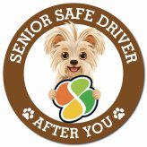 カーサイン 高齢者マーク SENIOR SAFE DRIVER ヨーチー マグネット 強力 直径13cm 肉球 日本製 車 ステッカー