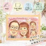 結婚記念日のお祝いに、プレゼントにぴったりの似顔絵です。 結婚祝い プレゼント 似顔絵 手描き ギフト 贈り物 名入れ 結婚記念日 お祝い 記念 ウェルカムボード 挙式 友達 同僚 カップル 友人 家族 下書き確認 名入れ 修正無料 かわいい 実績多数 喜ばれる サプライズ 結婚式 一生もの ウェディング 宝物 二次会 白寿祝い 大人数 クリスマス 大量注文 キレイ 応援 同窓会 百寿祝い 感激
