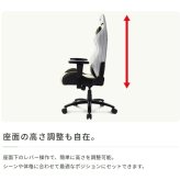 デスクチェア AKRACING(エーケーレーシング) ゲーミング OVERTURE AAKR-HANSHIN/TIGERS ホワイト色(PUレザー張り) ハイバック 可動肘付 リクライニング 座面昇降 PUキャスター 組立家具 オフィス SOHO 椅子 新生活