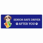 カーサイン 高齢者マーク SENIOR SAFE DRIVER シーズー ステッカー シール 長方形 20x6.7cm 肉球 日本製 車