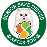 カーサイン 高齢者マーク SENIOR SAFE DRIVER ペルシャ マグネット 強力 直径13cm 肉球 日本製 車 ステッカー