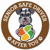 カーサイン 高齢者マーク SENIOR SAFE DRIVER ミニチュアシュナウザー マグネット 強力 直径13cm 肉球 日本製 車 ステッカー