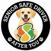 カーサイン 高齢者マーク SENIOR SAFE DRIVER ラブラドールレトリバー マグネット 強力 直径13cm 肉球 日本製 車 ステッカー