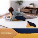 ビーズクッション テトラッド 約50×80×50cm 三角 背もたれ ビーズ補充可能 マルチカラー
