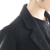 チェスター コート 春 レディース ラメ ツイード ブラック 黒 入学式 入園式 卒入学 テーラーカラー 冬 30代 40代 50代 スプリングコート 華やか ウール混 ウールコート きれいめ 卒業式 卒園式 ギフト プレゼント 6F (08000204r)