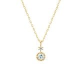 【無料ラッピング】  ヨンドシー 4℃ EAU DOUCE4℃【3月誕生石】K10 イエローゴールド ネックレス ダイヤモンド アクアマリン レディース ブランド 正規品 新品 ギフト プレゼント 人気 おすすめ 誕生日 記念日 クリスマス 送料無料