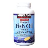 栄養補助食品　カークランドシグネチャー　オメガ3　フィッシュオイル　180粒　EPA・DHA含有精製魚油加工食品　カナダ製　#240669