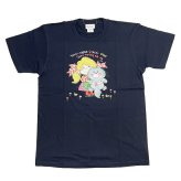 水森亜土 カラーTシャツ(M) ネコ ネイビー アパレル 送料込み