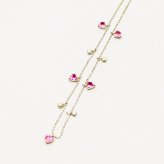 ピンクサファイヤ1.00ctダイヤ0.16ct K18WGネックレス OD