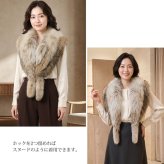 ファー ストール レディース リンクス 毛皮 秋冬 スヌード 本物 リアルファー 母 女性 ギフト プレゼント 7F (104074r)