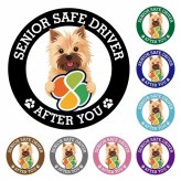 カーサイン 高齢者マーク SENIOR SAFE DRIVER ノーリッチテリア ステッカー シール 直径13cm 肉球 日本製 車