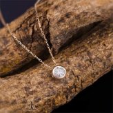 ネックレス レディース ダイヤモンド 0.15ct K18PG ピンクゴールド フクリン留め ペンダント 一粒 ダイヤ 18金 華奢 シンプル ジュエリー アクセサリー ギフト プレゼント 贈り物