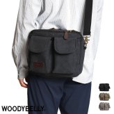9ポケット多収納　WOODYBELLY ショルダーバッグ【送料無料】メンズ 帆布 父の日 プレゼント キャンバス 小さめ 小さい 斜め掛け 斜めかけバッグ 多収納 軽量 軽い 男性 女性 誕生日 祖父 肩掛けバッグ 帆布バッグ 旅行用カバン トラベルバッグ 海外旅行 使いやすい 鞄 30代 40代 50代 60代 70代 ギフト 贈り物 父親 彼氏 彼女 記念日