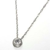 プラチナ Pt900 ダイヤモンド ペンダント ネックレス 0.1ct フクリン留め 一粒ダイヤ 鑑別カード付 シンプル アクセサリー レディース スキンジュエリー ギフト プレゼント