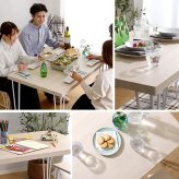 さわやかなダイニングテーブル単品 110cm幅 FRT-110--WOK ホワイトオーク W110×D69×H73cm ホームテイスト ダイニングテーブル アイアン 爽やか 北欧 韓国 幅110cm 家族 可愛い リビング 学習机 食卓 新生活