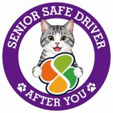 カーサイン 高齢者マーク SENIOR SAFE DRIVER サバ白 ステッカー シール 直径13cm 肉球 日本製 車
