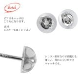 ハワイアンジュエリー ピアス ハワイアン ピアス 色選べるジルコニア ラウンド シルバー925 ロジウムコーティング キャッチ 20G ゲージ BY THE SEA バイザシー メンズ レディース 誕生日 プレゼント ハロウィン 【品番：SE103】