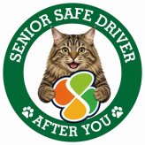 カーサイン 高齢者マーク SENIOR SAFE DRIVER クリリアンボブテイル ステッカー シール 直径13cm 肉球 日本製 車