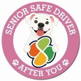 カーサイン 高齢者マーク SENIOR SAFE DRIVER ピットブル マグネット 強力 直径13cm 肉球 日本製 車 ステッカー