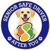 カーサイン 高齢者マーク SENIOR SAFE DRIVER ラブラドールレトリバー マグネット 強力 直径13cm 肉球 日本製 車 ステッカー