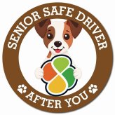 カーサイン 高齢者マーク SENIOR SAFE DRIVER ジャックラッセルテリア マグネット 強力 直径13cm 肉球 日本製 車 ステッカー