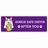 カーサイン 高齢者マーク SENIOR SAFE DRIVER ターキッシュバン ステッカー シール 長方形 20x6.7cm 肉球 日本製 車