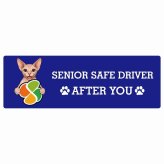 カーサイン 高齢者マーク SENIOR SAFE DRIVER スフィンクス ステッカー シール 長方形 20x6.7cm 肉球 日本製 車