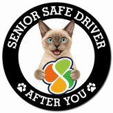 カーサイン 高齢者マーク SENIOR SAFE DRIVER トンキニーズ マグネット 強力 直径13cm 肉球 日本製 車 ステッカー