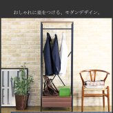 収納家具 ラック ハンガー 引き出し付き 棚付き コートハンガー ハンガー掛け クローゼットハンガー スリム 衣類 収納 幅60cm 省スペース アイアン おしゃれ 北欧 ヴィンテージ ブ ブラウン リンツ linz iwh-19
