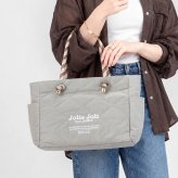 トートバッグ Jolie Joli ジョリージョリ レディース 軽量 A4 大容量 ナイロン キルティング マザーズバッグ 通勤 通学 肩掛け ファスナー付き サイドポケット おしゃれ 大きめ 黒 ブラック グレー ロープハンドル 旅行 軽い きれいめ カジュアル シンプル 大人 女性 多収納