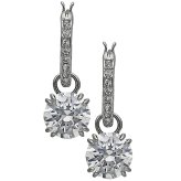 スワロフスキー swarovski ピアス Stilla ドロップピアス ラウンドカット 5636717 スティラ フープピアス アクセサリー レディース シルバー+ホワイト 海外正規品
